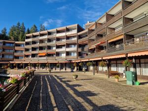 a large apartment building with a courtyard at Foresty Appartement in Schonach