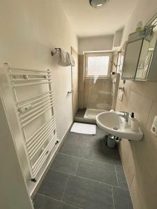 Un pequeño baño con lavabo y ducha. en Apartment in Remagen am Rhein, en Remagen