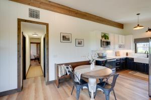 a kitchen and dining room with a table and chairs at Charming Lodi Retreat Walk to Local Wineries in Lodi +21 photos