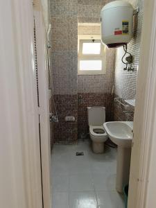 a small bathroom with a toilet and a sink at Guest room science in Marsa Alam City +5 photos