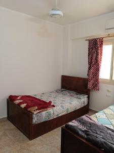 um pequeno quarto com uma cama e uma janela em Guest room science em Marsa Alam mais 5 fotografias