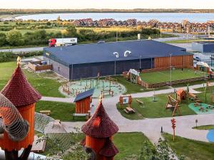 an aerial view of a park with a playground at 6 person holiday home in Juelsminde in Juelsminde