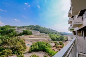 a view from the balcony of a building at Pyeongchang I-One Resort in Pyeongchang +100 photos