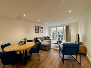 Et opholdsområde på Modern 1 bed apartment, The Grand Exchange