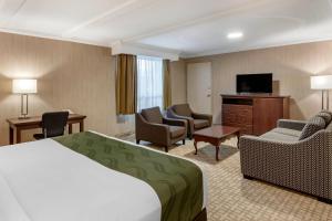 a hotel room with a bed and a television at Quality Inn & Conference Centre in Midland