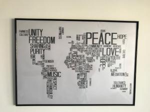 a framed picture of a map of the world at Meckenheim in Meckenheim