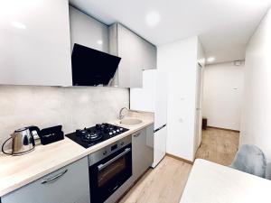 Kuchyň nebo kuchyňský kout v ubytování M&M Apartment IV SELF CHECK-IN