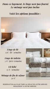 a bedroom with a bed with white sheets and pillows at BLUE BAY Les pieds dans l'eau - Face à la mer in Saint-Cyprien