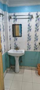 une salle de bain avec un lavabo et un miroir dans l'établissement Gulshan Cottage, à Mussoorie