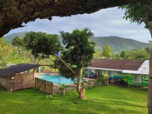 a house with a swimming pool in a yard at Eco Greene Farm in Puerto Princesa City