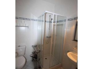 a bathroom with a shower and a toilet and a sink at Gîte de charme pour 2 pers., terrasse, forêt à proximité, tout confort, Saint-Dié-des-Vosges - FR-1-589-209 in Saint Die +27 photos