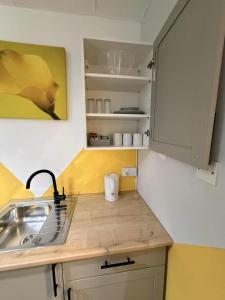 Η κουζίνα ή μικρή κουζίνα στο Affordable Central Gosport Studio with Free Parking