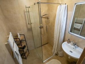 a bathroom with a shower and a sink at Apartment No.28 Jasná in Belá +6 photos