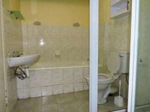 a bathroom with a toilet and a sink at Poplar place Thornton in Cape Town
