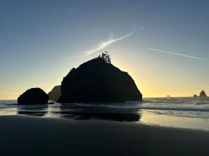 a large rock in the water on a beach at Cozy Coastal by Beaches & Redwoods in McKinleyville