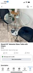 a page of a glass table with a black chair at Delux 2 bedroom suite in White Rock +2 photos