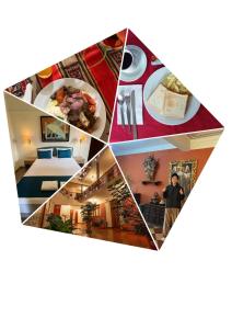 a collage of photos of a hotel room at Hotel San Isidro Inn in Lima