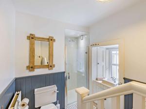 a bathroom with a toilet and a sink and a mirror at 3 Bed in Kirriemuir 37440 in Kirriemuir +21 photos