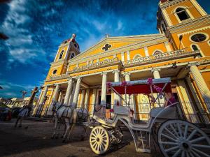 een paardenkoets voor een gebouw bij Hotel Corazon de Granada in Granada +14 foto's