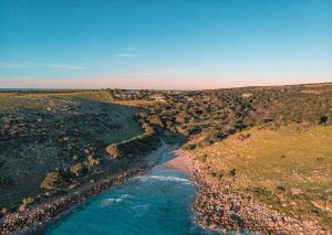 an aerial view of a river in a field at Sea Dragon Kangaroo Island in Penneshaw