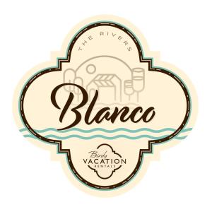 a label for a brazilian island blanca with the flag of brazil at Blanco - A Birdy Vacation Rental in Fredericksburg