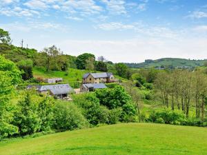 an aerial view of a house in a green field at 5 Bed in Exebridge 41133 in Brushford