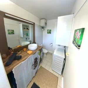 Koupelna v ubytování Studio Sucre de Canne - Résidence calme avec plage et piscine privées