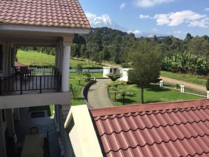 a view from the balcony of a house at Salinero Millie Lodge Machame in Machame
