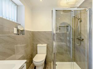 a bathroom with a toilet and a shower at 1 Bed in Weymouth 57926 in Osmington +7 photos