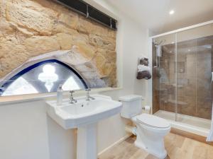 a bathroom with a sink and a toilet and a shower at 1 bed property in Alnwick 82212 in Alnwick +24 photos