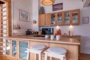 Η κουζίνα ή μικρή κουζίνα στο Beautiful apartment with superb view of Mont Blanc