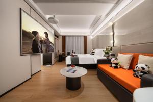 Posezení v ubytování Moon Crescent Hotel, Quixinglou Street, Kuanzhai Alley, Chengdu