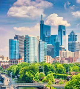 Una vista general de Filadelfia o una vista desde la ciudad tomada desde el departamento