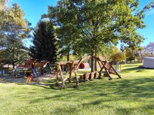 a playground in a park with a tree at Kolorowe Wzgórze Zagórze in Zagórze Śląskie