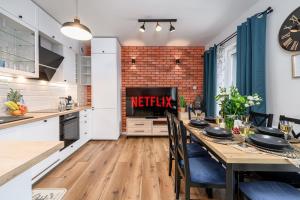 Køkken eller tekøkken på Lumina luxury apartment with parking