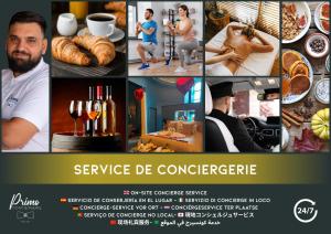 a collage of photos of people exercising and food at Le Ptit St Pierre - Studio en Hyper Centre By Primo in Mâcon