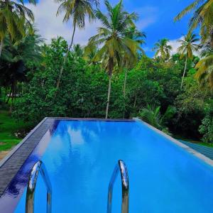 a swimming pool with palm trees in the background at The Hideaway in Kurunegala