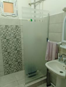 une salle de bain avec douche et lavabo dans l'établissement MDN location, à Alger