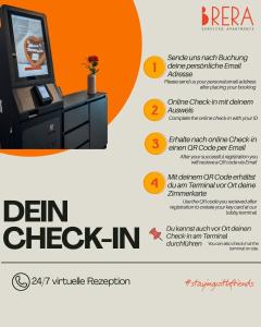 a flyer for a dental check in machine at Brera Leipzig in Leipzig