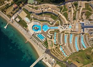 an aerial view of a resort near the water at Miraggio Thermal Spa Resort in Paliouri