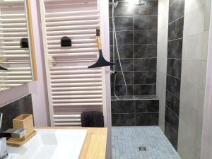 a bathroom with a shower and a tub at Gîte confortable pour 4 personnes avec jardin et terrasse près de Nancy - FR-1-584-102 in Villey-le-Sec +20 photos