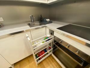 Kuchyň nebo kuchyňský kout v ubytování Appartement cosy avec mezzanine proche Paris