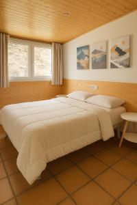 Un dormitorio con una cama grande en una habitación. en Hostal Yeti, en Sierra Nevada