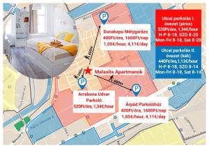 une carte de la ville de Madrid avec des descriptions des attractions dans l'établissement Malasits 3 private room with private bathroom, à Győr