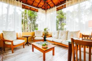 a living room with a couch and a table at VELINN Pousada Jardim da Mantiqueira in Monte Verde +23 photos