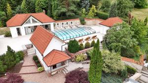 an overhead view of a house with a swimming pool at Residence Sodomov  +35 photos