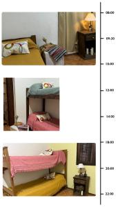 two pictures of a room with a bed and a table at Quinta La Berna in Etchegoyen +24 photos
