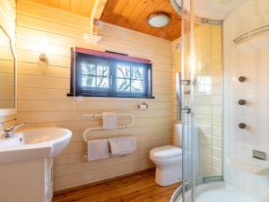 a bathroom with a sink and a toilet and a shower at 3 Bed in Clovelly 00368 in Clovelly +13 photos