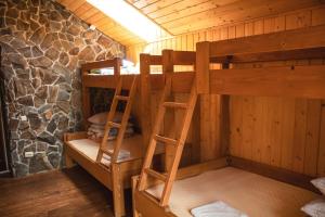 a room with two bunk beds in a cabin at Bilyi Slon Gadzhyna in Velykyi Khodak