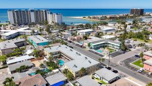 an aerial view of a city and the ocean at Waves 9 in St Pete Beach